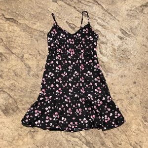 S Urban Outfitters Black Floral Mini Dress.